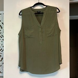 Harper Washable Gauze Sleeveless Blouse (Olive)